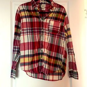 Multi-color plaid JCrew button down